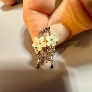 Sakura Cherry Blossom Petals Ear Climber Earrings